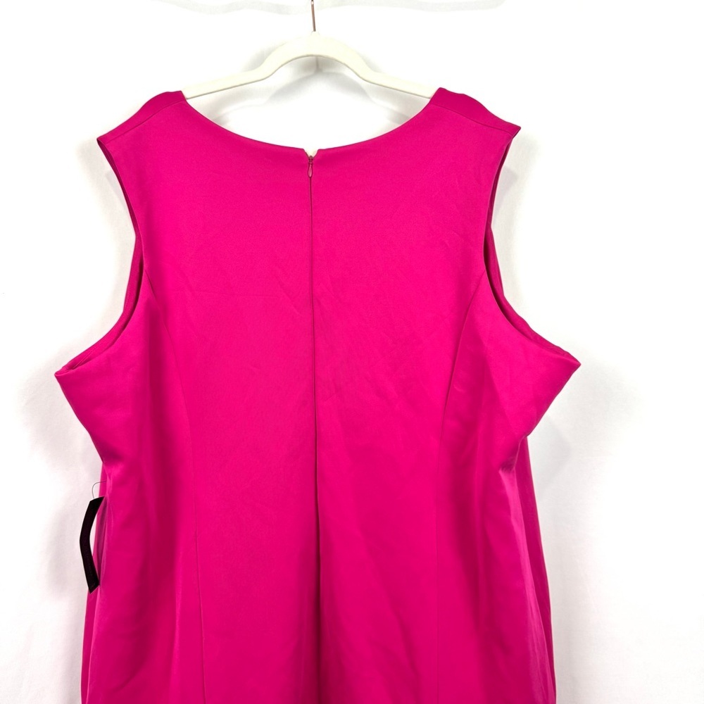 Lane Bryant Sz 26p Pink Sleeveless Ruffled Hem Sheath Dress V-Neck Romantic Sexy - Picture 6 of 13